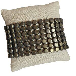 Gold Brass Beaded Chain Bracelet